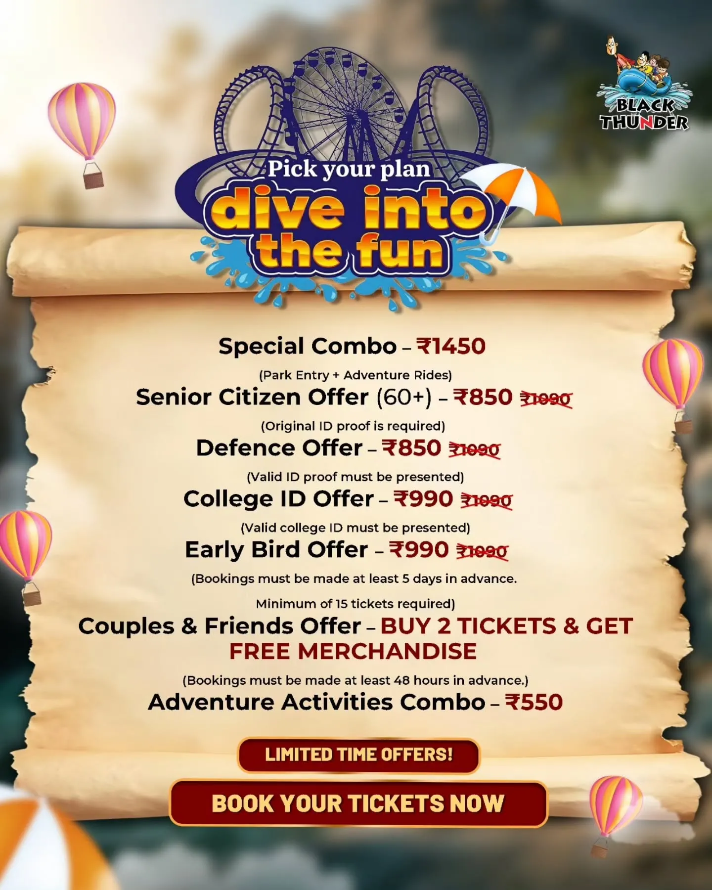 Black Thunder Water Theme Park Tickets